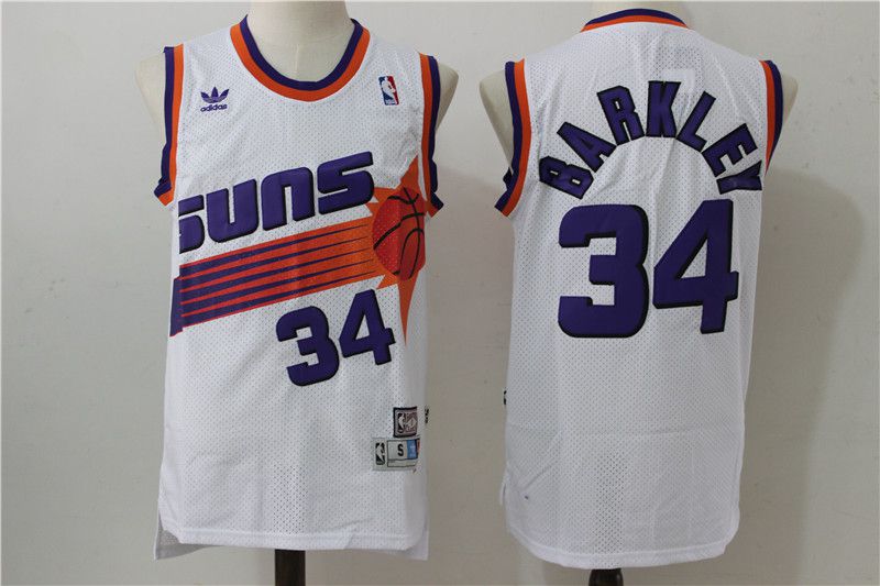 Men Phoenix Suns 34 Barkley White Adidas NBA Jerseys
